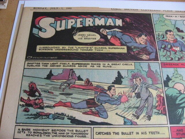 SUPERMAN COMIC PAGE 36 1940 Faster than a Speeding Bullet NICE WOW