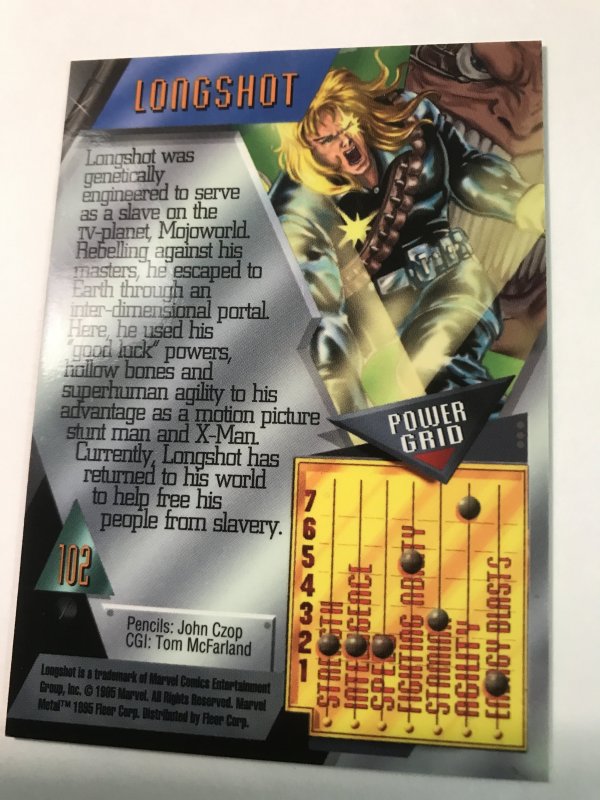 LONGSHOT #102 card : Marvel Metal 1995 Fleer Chromium; NM/M Avengers, base