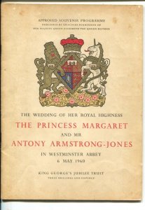 Princess Margaret and Anthony Armstrong-Jones Wedding Program 5/6/1960-VG