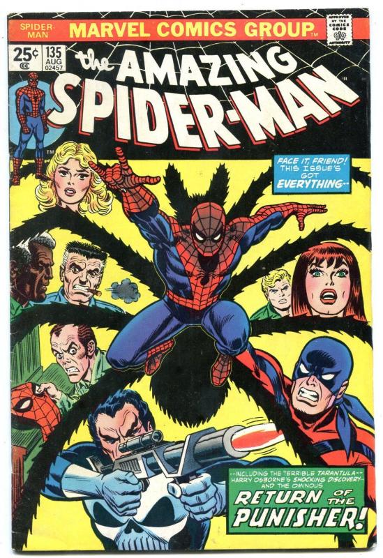 Amazing Spider-man #135 1974-2nd Punisher-key issue- FN+
