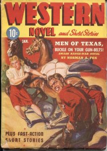 WESTERN NOVEL AND SHORT STORIES--JAN 1943-NORMAN SAUNDERS COVER-- PULP THRILL...