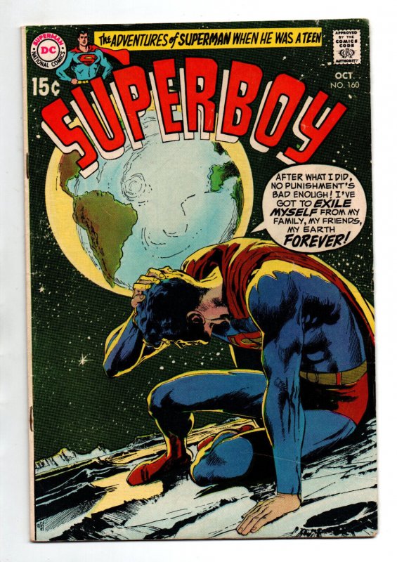 Superboy #160 - Neal Adams cover - Wally Wood - 1969 - FN