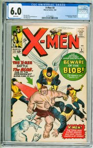 The X-Men #3 (1964) CGC 6.0! White Pages! 1st Appearance of the Blob!