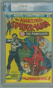 The Amazing Spider-Man #129 (1974) PGX 9.0! 1st App of Punisher & Jackal! OWW