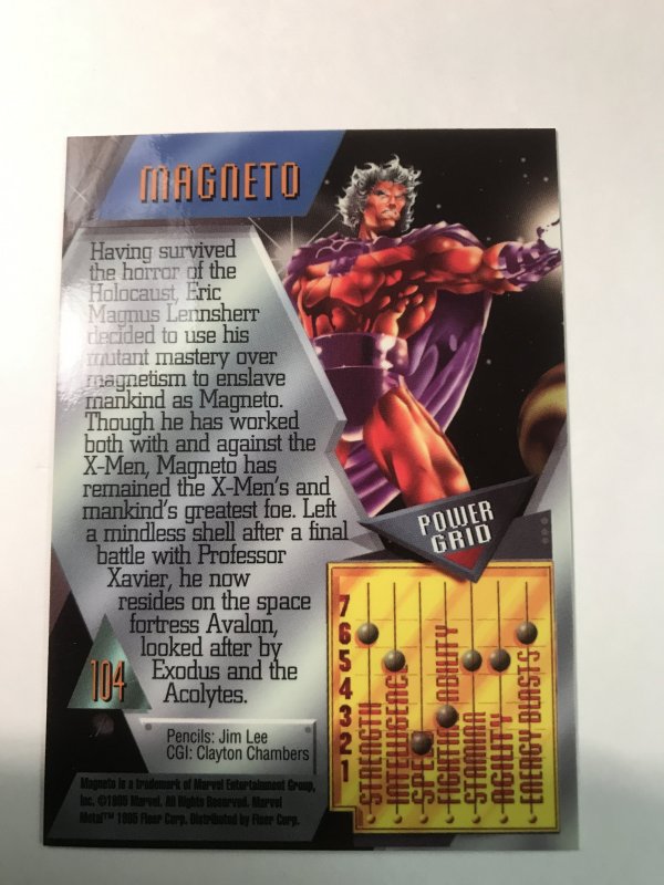 MAGNETO #104 card : Marvel Metal 1995 Fleer Chromium; NM/M Avengers, base