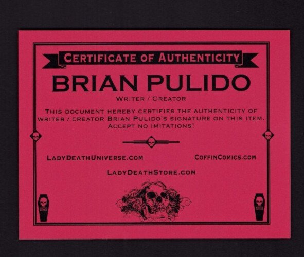 Lady Death: PIn-Ups #1 Conquest Edition 11 x 17 Art Print SIGNED w/COA