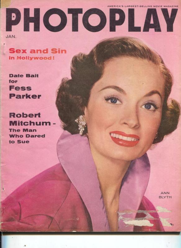 Photoplay-Robert Mitchum-Ann Blyth-Rock Hudson-Burt Lancaster-Jan-1956