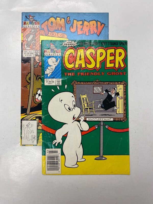 2 HARVEY comic book Tom & Jerry #2 Casper #7 102 KM9