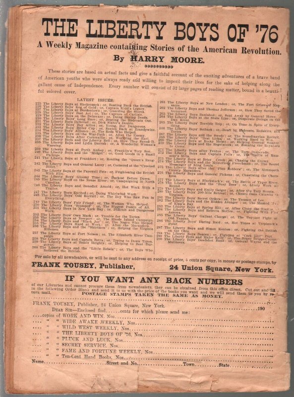 -Boys Of 76 10/20/1905-American Revolution-New York Bay-pulp thrills-G