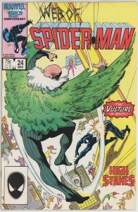 Web of Spider Man #24 (1985) - 8.0 VF *High Stakes/Vulture*