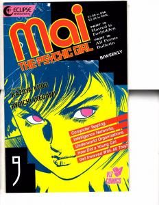 Lot Of 7 MAI The Psychic Girl Viz Eclipse Comic Books # 1 2 3 4 6 9 10 HJ6