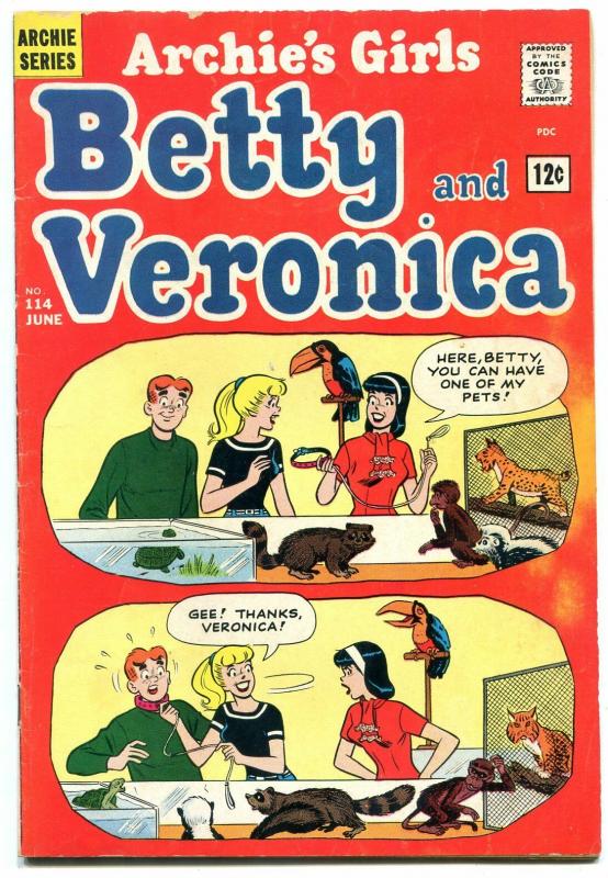 Archie's Girl's Betty & Veronica #114 1965-pets cover-Veronica pin-up-VG+