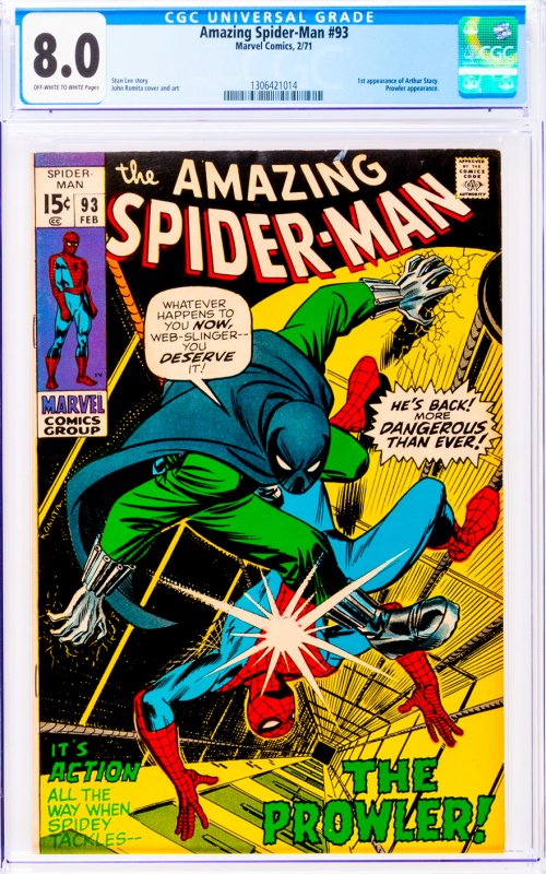 Amazing Spider-Man #93 CGC Graded 8.0 1st appearance of Arthur Stacy. Prowler...