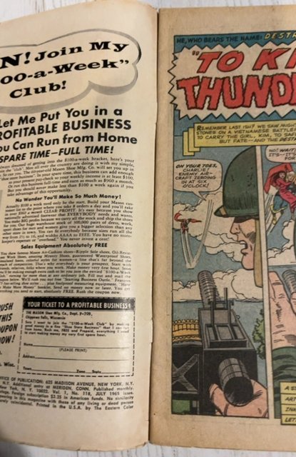 Journey Into Mystery #118(1965)to killl thunder god - 1.5 inc split lower spine