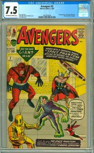 Avengers #2 CGC Graded 7.5 1st appearance of the Space Phantom. Hulk leaves t...