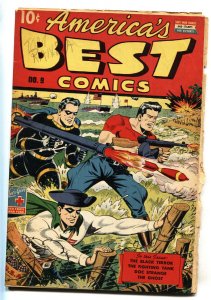 America's Best Comics #9 1944- Schomburg- Black Terror- WWII comic book Golde...