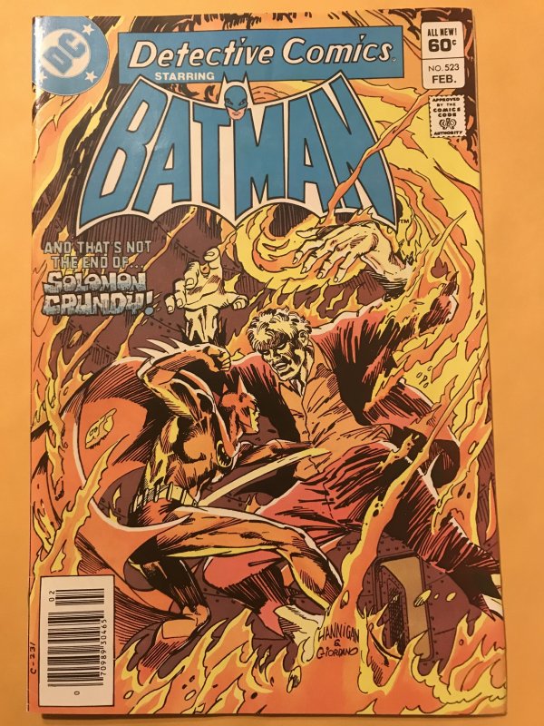 Detective Comics #523 : DC 2/83 Fn/VF; Solomon Grundy Vs Bats