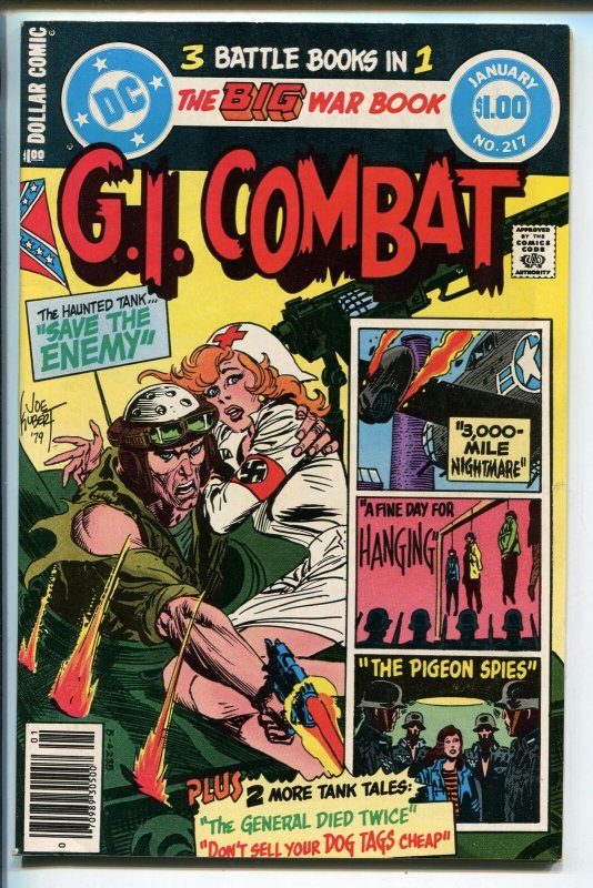 G.I. COMBAT #217 1980-DC-THE HAUNTED TANK-JOE KUBERT-GLANZMAN-HANGING- nm-