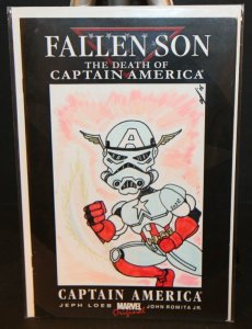 Fallen Son: The Death of Captain America Blank Cover Sketch art by Al Marin