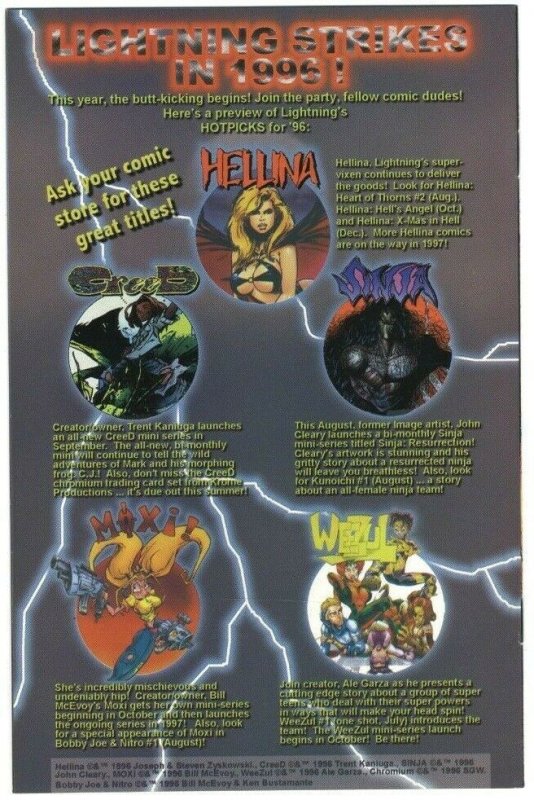 Hellina/Nira X Cyber Angel #1 - Lightning Comics - August 1996