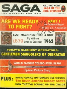 SAGA MAGAZINE MAY 1962-SLOT MACHINES-RATTERMAN-WW II VG/FN
