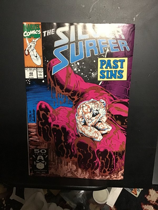 Silver Surfer #48 (1991) Hi grade Galactus appearance last Starlin issue! NM-