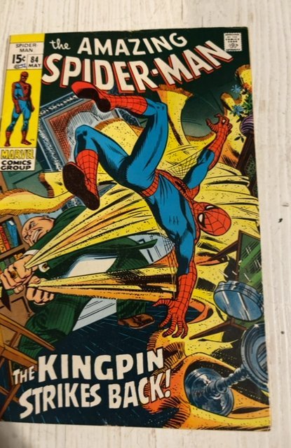 The Amazing Spider-Man #84 (1970) kingpin strikes back fn/VF