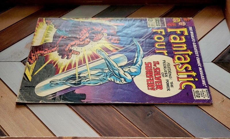 Fantastic Four #55 VG- (Marvel 1966) Iconic Kirby cover. THING vs SILVER SURFER  