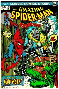 AMAZING SPIDER-MAN #124 (Sep1973) 8.0 VF Gil Kane! J. Romita! 1st MAN-WOLF!!