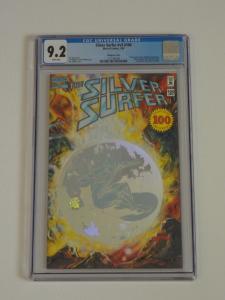 Silver Surfer #100 CGC 9.2; Hologram enhanced, wrap-around cover! Mephisto app.!