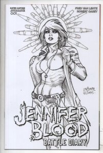 JENNIFER BLOOD Battle Diary #1 E, NM, Variant, Linsner, 2023,  more in store