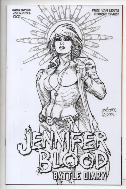 JENNIFER BLOOD Battle Diary #1 E, NM, Variant, Linsner, 2023,  more in store