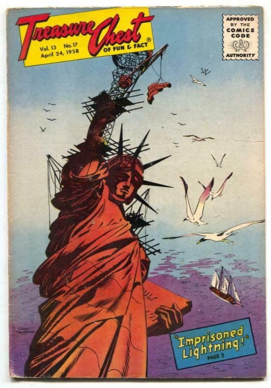 Treasure Chest Vol. 13 #17 1958- Statue of Liberty VG+ 