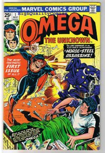 OMEGA THE UNKNOWN #1, VF+,  Jim Mooney, 1st appearance, 1976, more in store