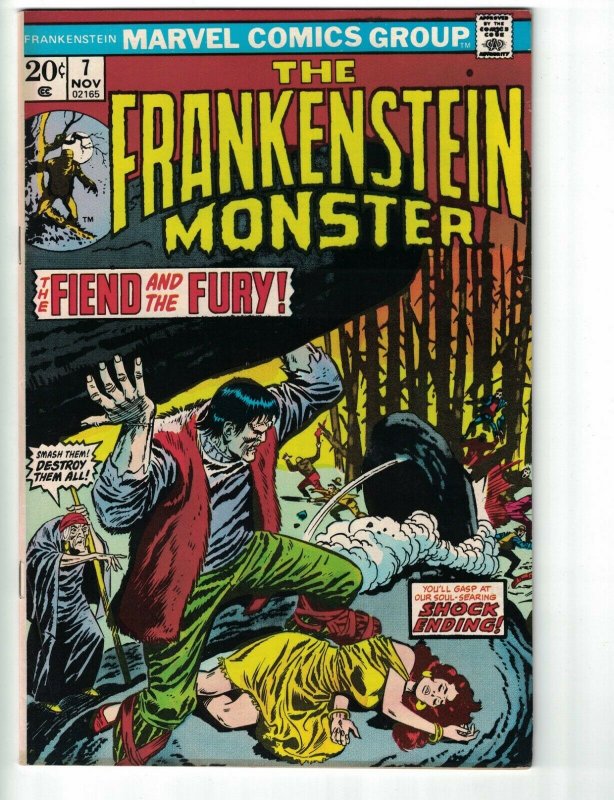 the Frankenstein Monster #7 VG+ marvel comics 1973 - john buscema - dracula