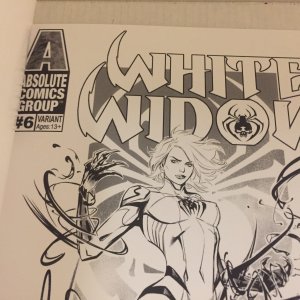 2021 Absolute Comics White Widow  Pop Mahn Sketch Variant Cover # 6 Signed