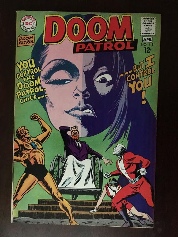 DOOM PATROL! #118 ELASTI-GIRL! MADAM ROUGE! BRIGHT VF CHIEF UNDER CONTROL!!