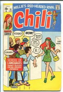 CHILI  #15 1970-MARVEL-MILLIE THE MODEL-FASHIONS-GOOD GIRL ART-SPICY-vg 
