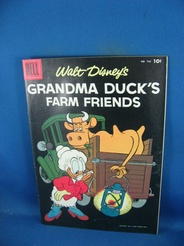 FOUR COLOR 763 GRANDMA DUCKS FARM FRIENDS F VF GUS GOOSE 1956