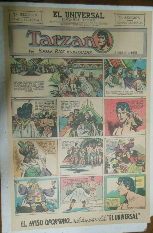 Tarzan Sunday Page #639 Burne Hogarth from 6/6/1943 in Spanish! Full Page Size