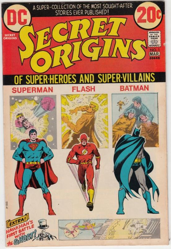 Secret Origins #1 (Mar-73) FN/VF Mid-High-Grade Superman, Batman, Flash