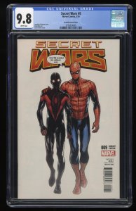 Secret Wars #9 CGC NM/M 9.8 White Pages Pichelli Variant 1:25