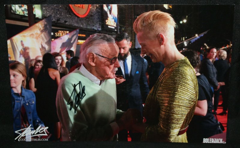 Stan Lee w Tilda Swinton at Doctor Strange Premiere Print - Signed by Stan Lee