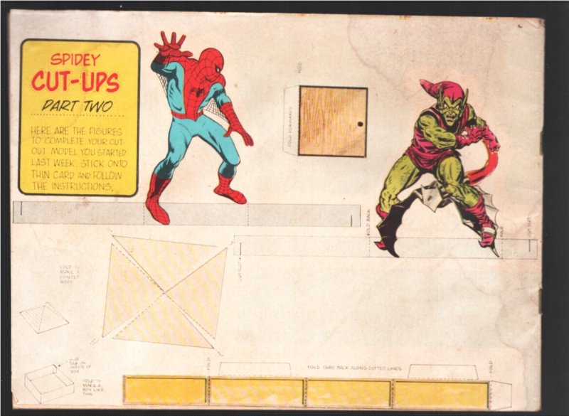 Super Spider-man & The Titans#206 1977-Thor-Capt. America-Cut out model-atta