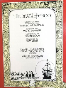 Death of GROO Epic Comics Graphic Novel 1987 First Printing Sergio Aragones
