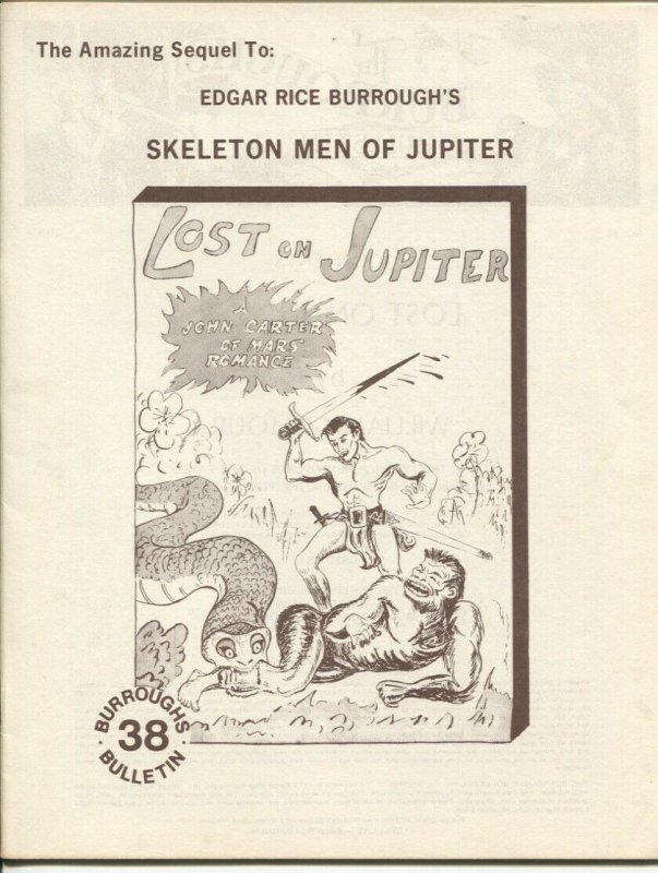 Burroughs Bulletin #38 1974-Lost On Jupiter-Skeleton Men of Jupiter sequel-ER...