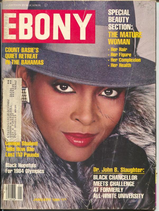 Ebony 1/1984-Mature Woman Special Beauty Section-Count Basie-Olympics-VG