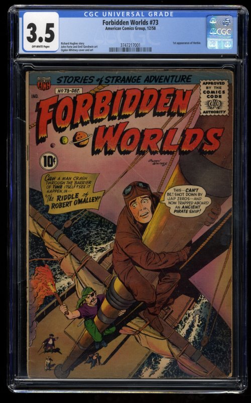 Forbidden Worlds #73 CGC VG- 3.5 Off White 1st Herbie!