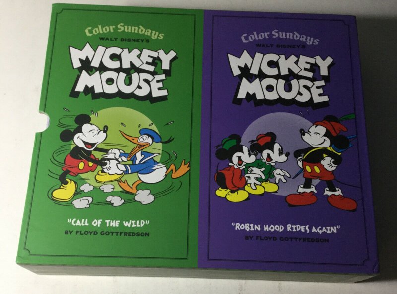 Color Sundays Walt Disney’s Mickey Mouse Volume 1 2 HC Hardcover With Slipcover