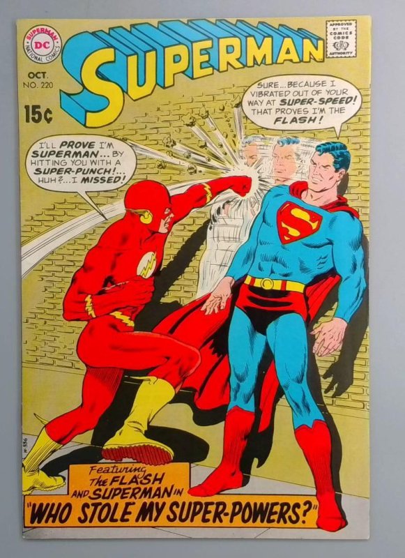 Superman #220 VF+ Flash DC 1969